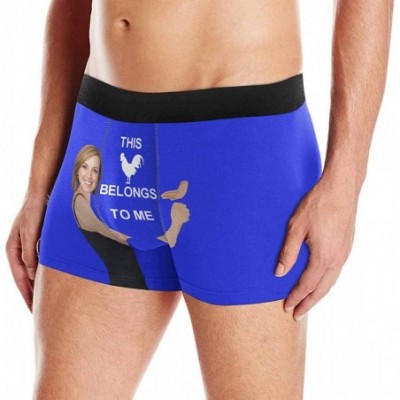 Boxer Briefs Custom Face Love Stripes Men's Boxer Briefs - Cockblue - CJ18ZQQRKD3