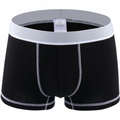 Boxer Briefs Men's 4-Pack Cotton-Stretch Low-Rise Trunk(XL-3XL) - Black/White/Blue - CI18M53MAM6