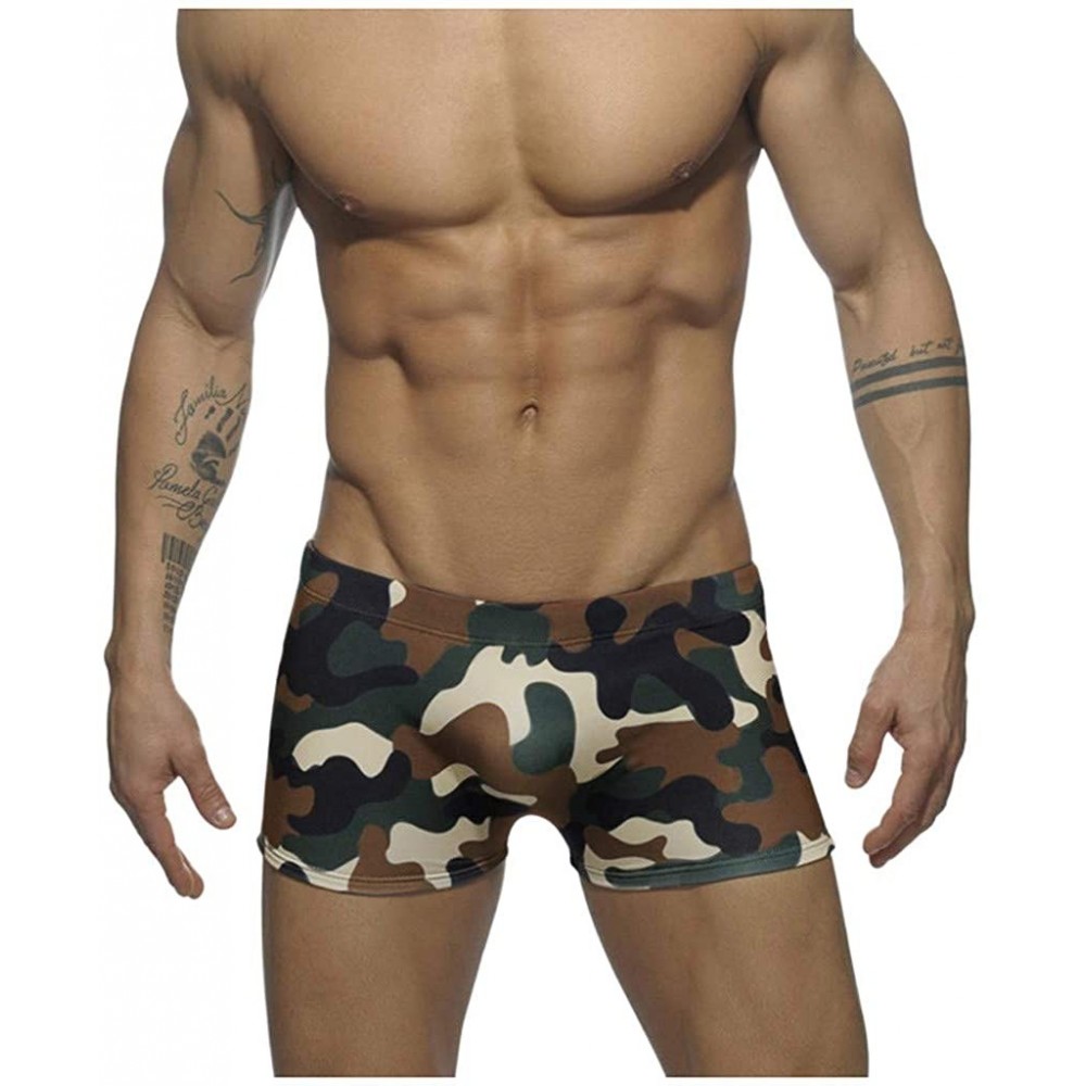 Briefs Men Sexy Underpants Absorbing Camouflage Breathable Underwear Comfort Briefs - Gray - CX194OXYST2