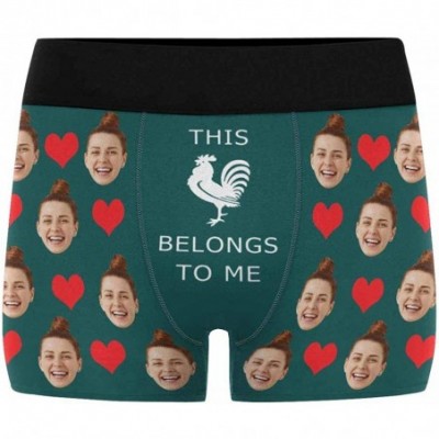 Boxers Custom Face Boxers This Belongs to Me Red Hearts Watermelon Red Personalized Face Briefs Underwear for Men - Multi 10 ...