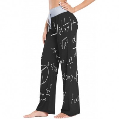 Bottoms Mathematical Digital Graphics Women Loose Palazzo Casual Drawstring Sleepwear Print Yoga Pants - CB19D8TA8SR