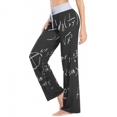 Bottoms Mathematical Digital Graphics Women Loose Palazzo Casual Drawstring Sleepwear Print Yoga Pants - CB19D8TA8SR