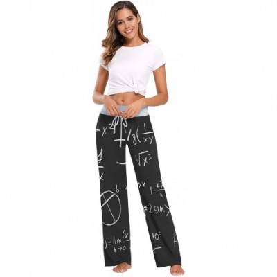 Bottoms Mathematical Digital Graphics Women Loose Palazzo Casual Drawstring Sleepwear Print Yoga Pants - CB19D8TA8SR