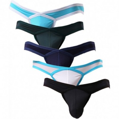 Briefs Men's Briefs Micro Mesh Breathable Sexy Bulge Bikini Underwear - Muti05-5pack - CD187INONN4