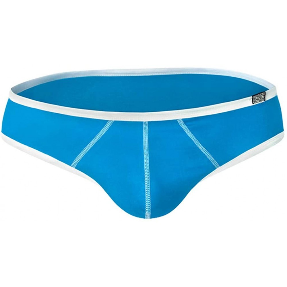 G-Strings & Thongs Breathable Boxer Briefs Sexy Low Rise Pouch Men G-Strings Thong - Blue - C918WYWXNDX