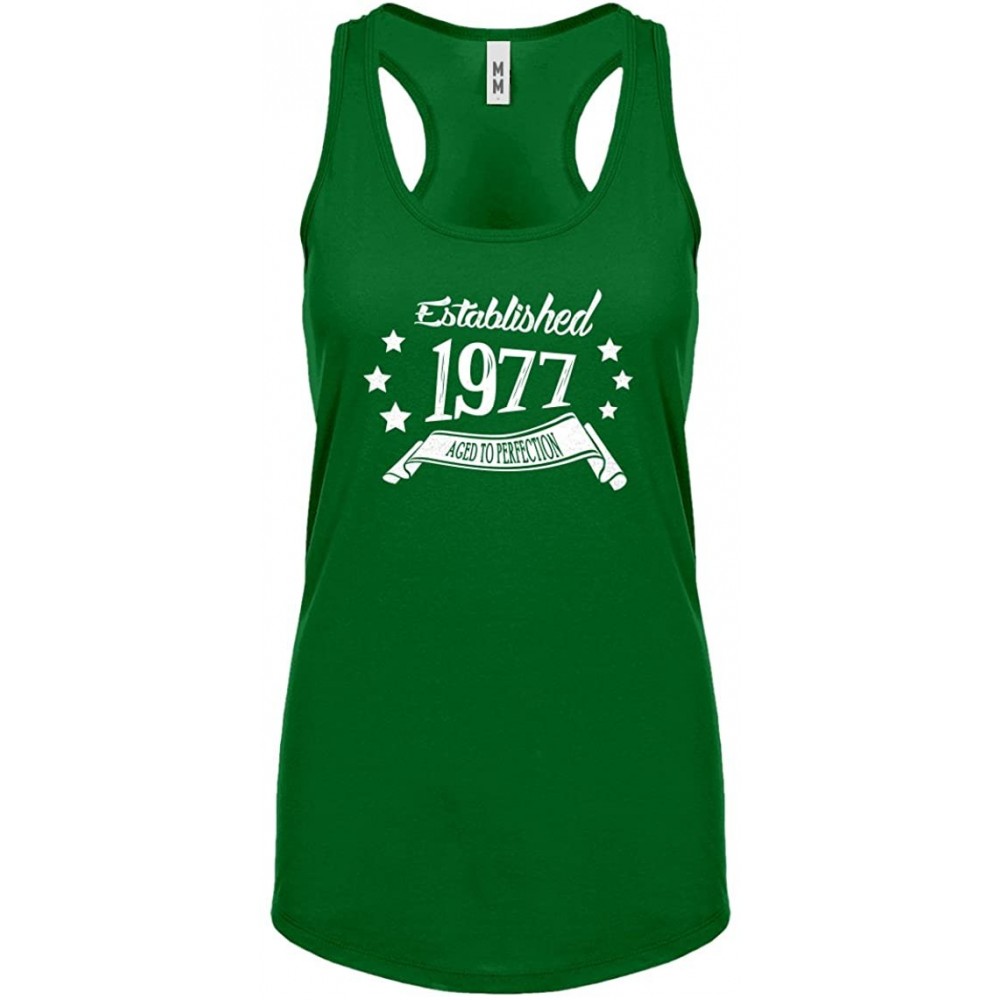 Camisoles & Tanks Established 1977 Womens Racerback Tank Top - Kelly Green - CT18863H722