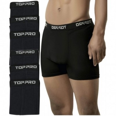 Boxer Briefs Men's Pack of Top Pro Waistband Stretch Boxer Briefs - Trunks - 6-pack - Black - CX18DHCX67S