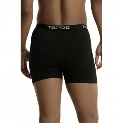 Boxer Briefs Men's Pack of Top Pro Waistband Stretch Boxer Briefs - Trunks - 6-pack - Black - CX18DHCX67S