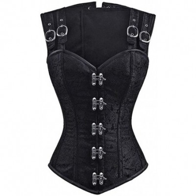 Bustiers & Corsets Women's Steampunk Corset Top Waist Training Bustier Body Shaper - B-black - CU18KKM4IMC