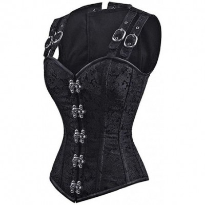 Bustiers & Corsets Women's Steampunk Corset Top Waist Training Bustier Body Shaper - B-black - CU18KKM4IMC