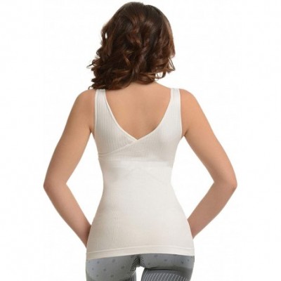 Shapewear Seamless Slimming Posture Corrector Vest Body Shaper with Wireless Bra for Women (Beige- Black- White) - White - CD...