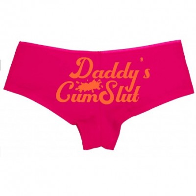 Panties Daddys Little Cumslut Submissive Oral Slut Pink Boyshort DDLG - Orange - C018NUU2XRW