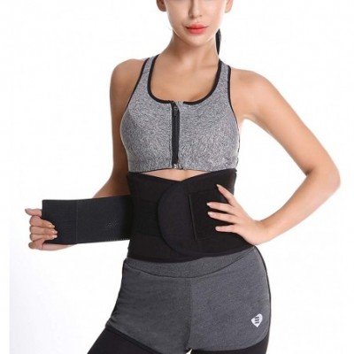 Bustiers & Corsets Unisex Waist Trainer Belt Exercise Girdle Waist Cincher Trimmer Workout Sauna Belt - Black - C0192M5ONU2