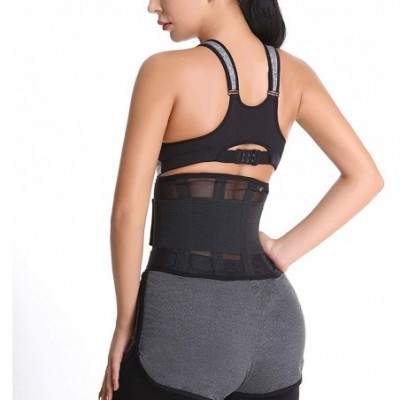 Bustiers & Corsets Unisex Waist Trainer Belt Exercise Girdle Waist Cincher Trimmer Workout Sauna Belt - Black - C0192M5ONU2