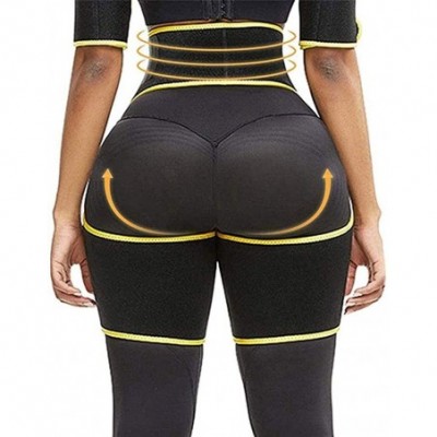 Shapewear Womens High Waist Neoprene Thigh Trimmer and Butt Lifter Slimming Shapewear Weight Loss - Yellow - C3199CHWG66