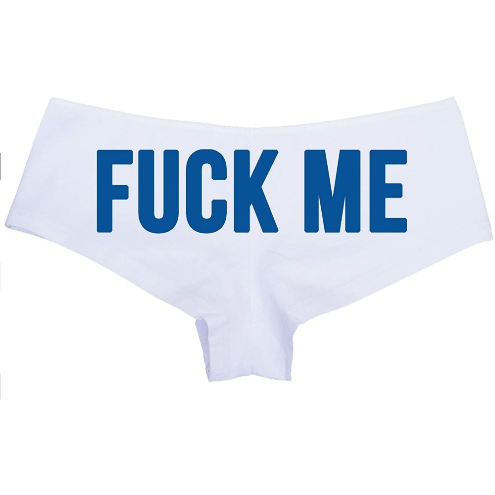 Panties Fuck Me Slut Underwear White Boyshort Panties hotwife hot Wife - Royal Blue - C118M28Y02Y