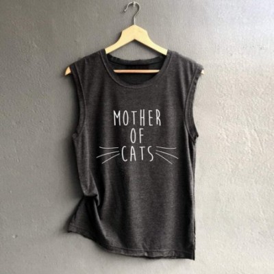 Thermal Underwear Women's Cute Cat Vest Casual Loose Top Sleeveless Vest Sports Short Sleeve - A9-black - C7196EER9CI