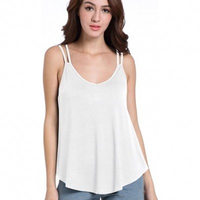 Camisoles & Tanks Women's Summer Tops Loose Fit Spaghetti Strap Camisoles Tunic Tank - White - CD18GGSMOM3