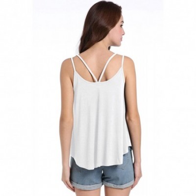 Camisoles & Tanks Women's Summer Tops Loose Fit Spaghetti Strap Camisoles Tunic Tank - White - CD18GGSMOM3