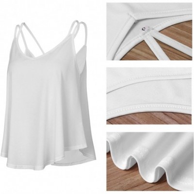 Camisoles & Tanks Women's Summer Tops Loose Fit Spaghetti Strap Camisoles Tunic Tank - White - CD18GGSMOM3