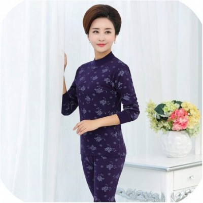 Thermal Underwear 95% Cotton Printed Turtleneck Second Female Thermal Skin Women's Thermal Underwear Set - As Photo9 - CS192R...