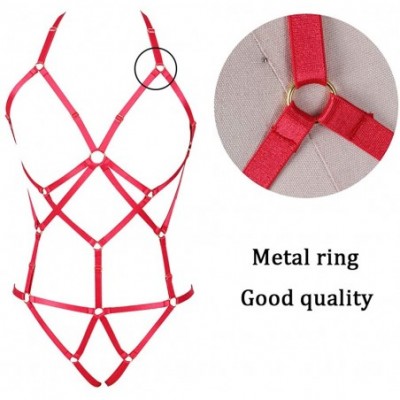 Garters & Garter Belts Women's Full Body Harness Bra Garter Belt Lingerie cage Set Chest Strap Gothic Punk Festival Rave Plus...