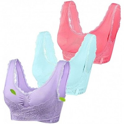 Bras Instacomfort Wireless Lace Liftbra - Purple+sky Blue+pink（3pcs） - CN1989QW5LK