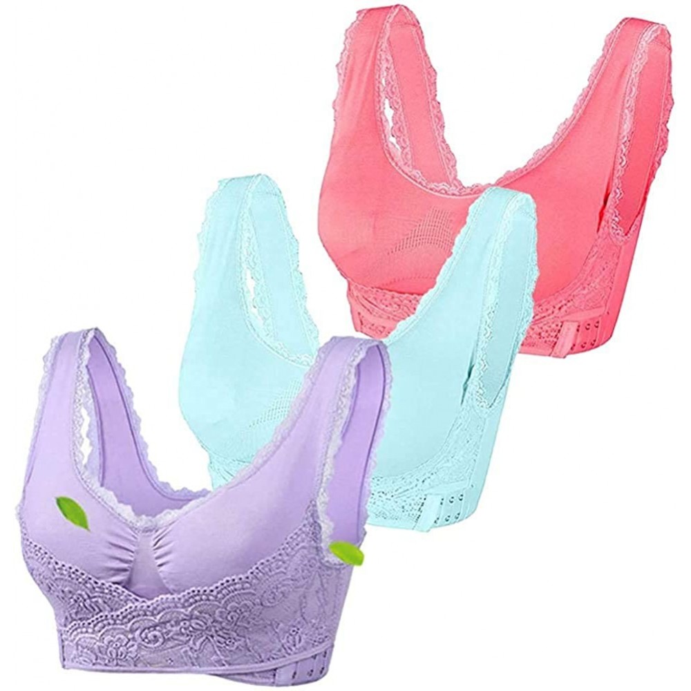 Bras Instacomfort Wireless Lace Liftbra - Purple+sky Blue+pink（3pcs） - CN1989QW5LK