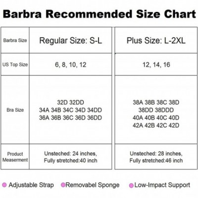 Bras Barbra's Regular & Plus Size Wirefree Racerback Bras with Removable Pads - 6pack "No Excuses" - C012MZ1ZJ75