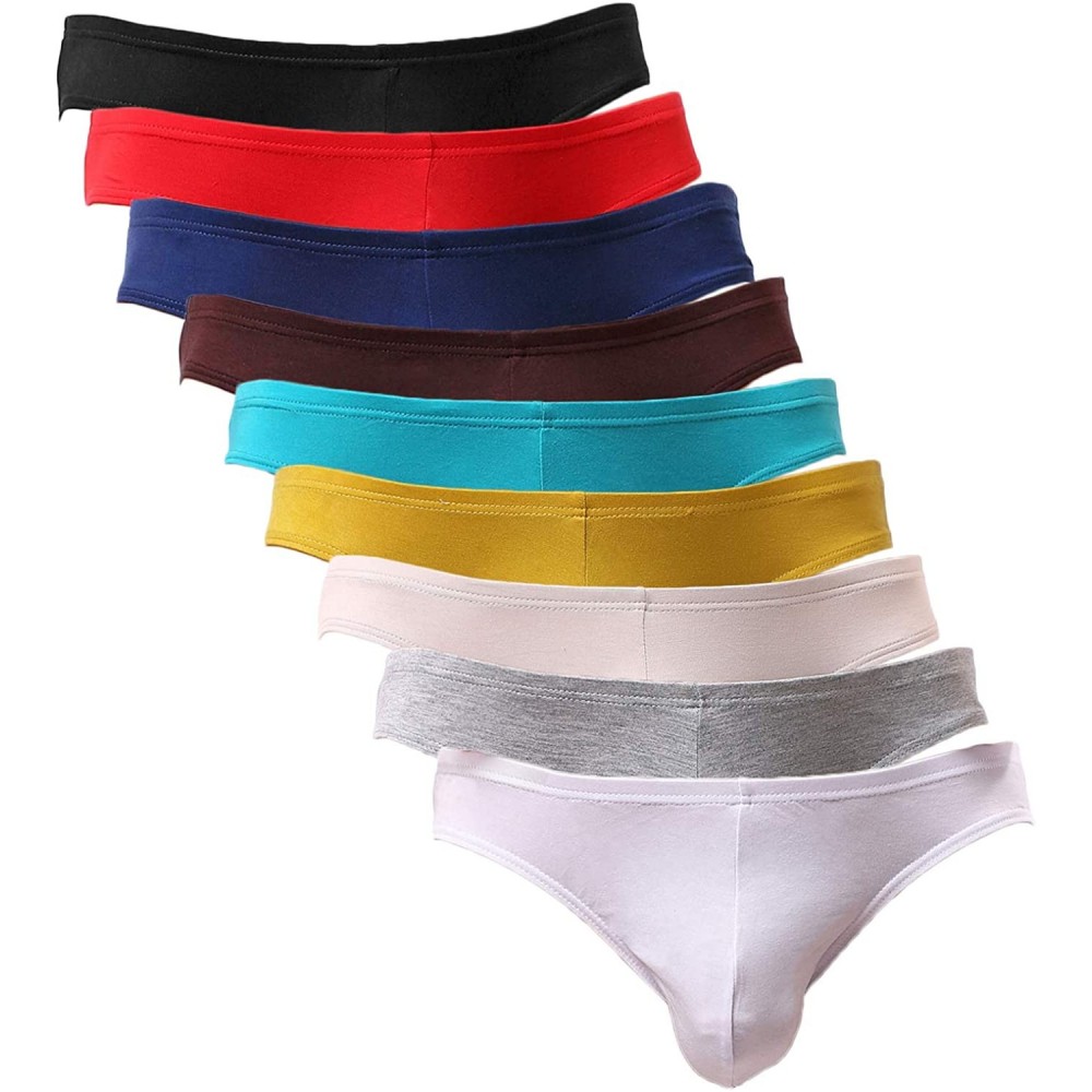 Briefs Men's Modal Bikini Underwear Bulge Briefs Low Rise - 9-pack - C918HWD23K7