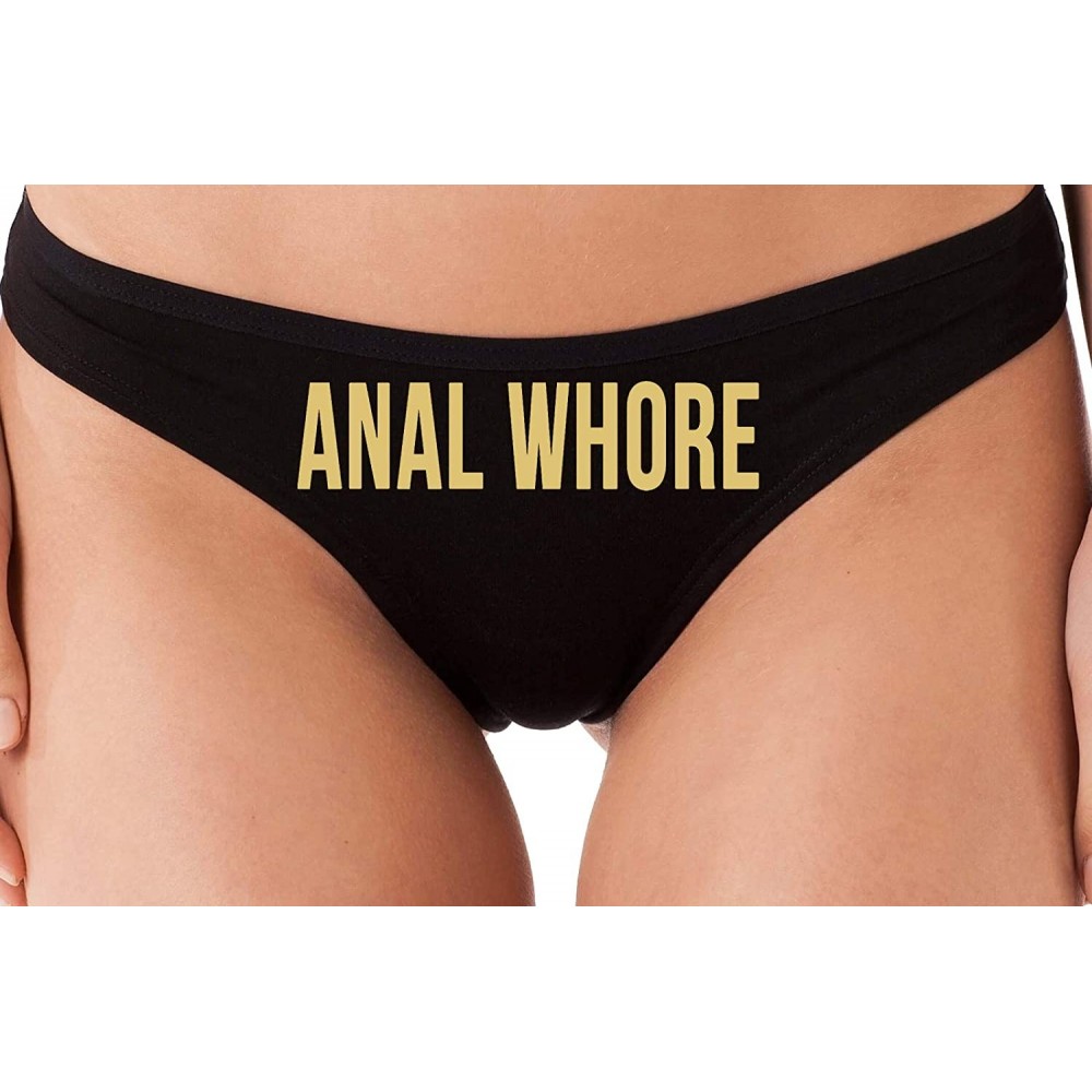 Panties Anal Whore Black Thong Sexy Flirty Panties Rude Underwear BDSM - Sand - CK18LSW6YO8