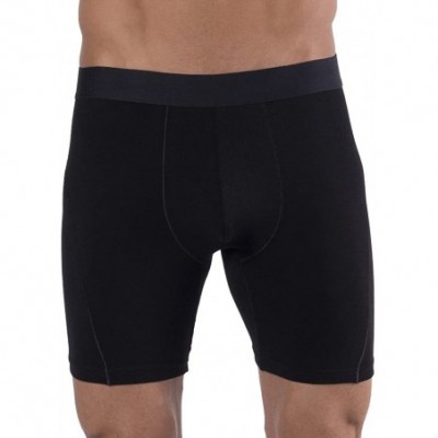 Boxer Briefs Men's Modal Boxer Briefs Long Leg Underwear - 2-pack Black - CJ19D47T245