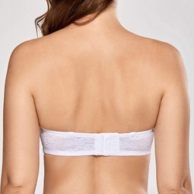 Bras Women's Molded Cup Strapless Bra Lace Underwire Convertible for Bridal - White - CN18LSZYIAT