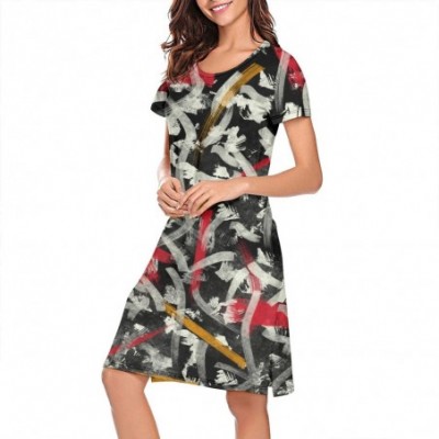 Nightgowns & Sleepshirts Womens Camo Camouflage Short Sleeve Nightgown Soft Sleeping Shirts Loungewear Nightshirts - Camo Cam...