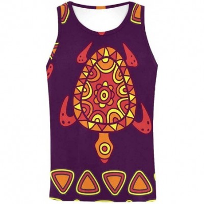 Undershirts Men's Muscle Gym Workout Training Sleeveless Tank Top African Ethnic Print - Multi7 - CB19DLLZ2LA