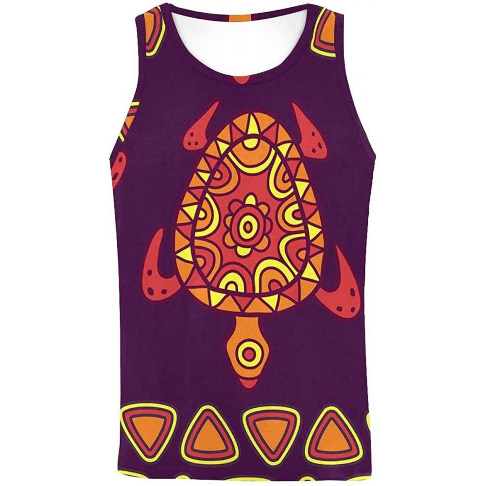 Undershirts Men's Muscle Gym Workout Training Sleeveless Tank Top African Ethnic Print - Multi7 - CB19DLLZ2LA