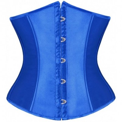 Bustiers & Corsets Woman's Lace up Plus Size Waist Cincher Corset Top Bustier Slim Body Shaper - Blue - C2123PGC9AP