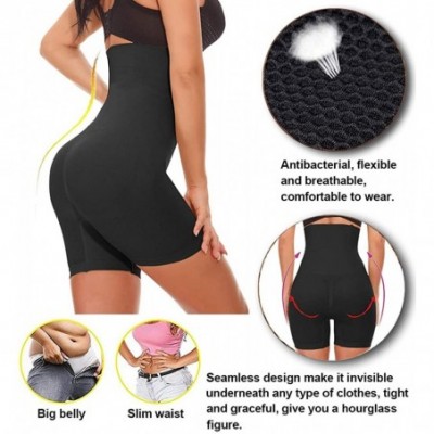 Shapewear Womens Shapewear Tummy Control Shorts Body Shaper High-Waist Panty Mid-Thigh Slimmer - Black - CJ18UTTD735