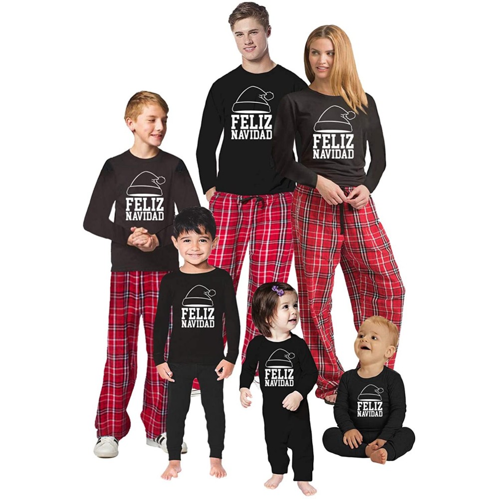 Sleep Sets Feliz Navidad Pajamas for Christmas Family Pajamas Matching Xmas Pajama Men PJ Set Style 1 M - CT193LOKDXN