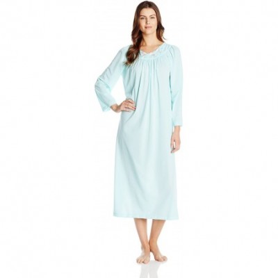 Nightgowns & Sleepshirts Women's Petals 53 Inch Sleeve Long Gown - Sea Foam - CS115MYS5R1