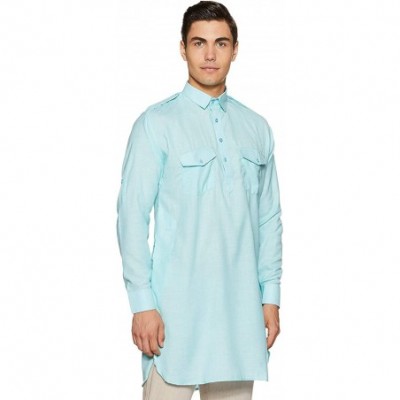 Sleep Tops Mens Cotton Pathani Kurta - CA18WG96L7G