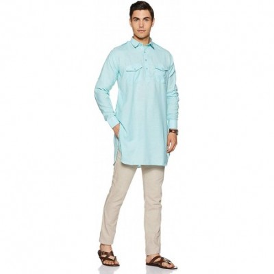 Sleep Tops Mens Cotton Pathani Kurta - CA18WG96L7G