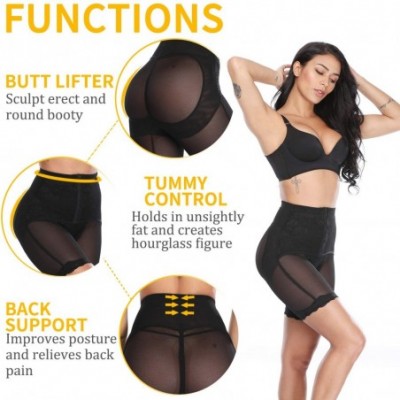 Shapewear Tummy Control Thigh Slimmer Firm Shapewear Butt Lifter Shorts Seamless Girdle - Black(with Waist Cincher) - CT18OA5...