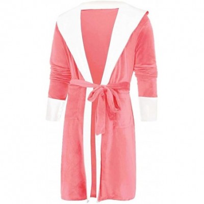 Robes Women's Plush Warm Fleece Bathrobe- Comfy Womens Robe (Pink-Small) - CL194TK4AA0