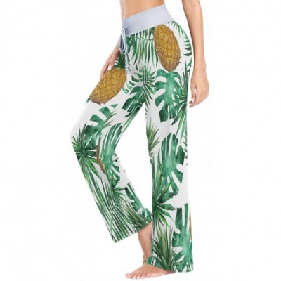 Bottoms Pineapple Fruit Palm Leaf Women's Pajama Lounge Pants Casual Stretch Pants Wide Leg - CD1983NE0WU