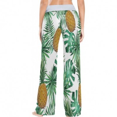 Bottoms Pineapple Fruit Palm Leaf Women's Pajama Lounge Pants Casual Stretch Pants Wide Leg - CD1983NE0WU