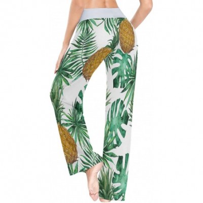 Bottoms Pineapple Fruit Palm Leaf Women's Pajama Lounge Pants Casual Stretch Pants Wide Leg - CD1983NE0WU