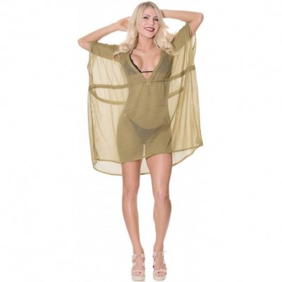 Nightgowns & Sleepshirts Cover Ups for Swimwear Women Chiffon Blouse Sheer Swim Bathing Suit D - Brown_k190 - CJ11ISVXI2H