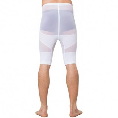 Shapewear Men's Shapewear Smoothing Short Pants Compression Thigh Slimmer - White - CB18ZTI9ZM3