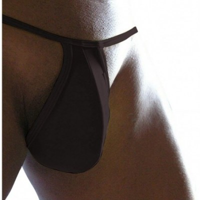 G-Strings & Thongs Mens Pure Color Cotton Soft Low Waist Sexy Underwear Thong G String Briefs - Black - CS18QI2S9KX